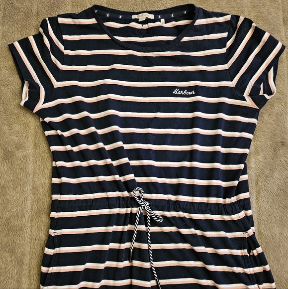 Barbour Striped Bayside Drawcord-Waist Midi Dress - Picture 5 of 13